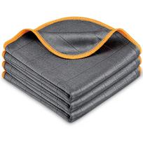 Carbon Microfiber Cleaning Cloth Glass Window Polishing Lint Free Streak Free Easy Clean Rag Reusable , Pack of 3, 12 x12 black