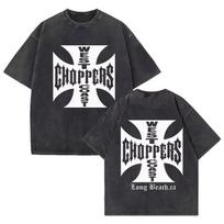 Paul Walker Shirt West Coast Choppers Vintage Washed T shirt Men Women Hip Hop streetwear for Men Women Oversized Unisex Classic XL black