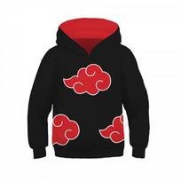 Vaikams Naruto 3D spausdintas gobtuvas Laisvas sportinis džemperis Anime Cosplay XL black