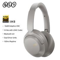 QCY H3S Over Ear Headphone Wireless Bluetooth 6.0 Hi-Res LDAC Spatial Sound Earphone Dual Driver -56dB Adaptive ANC Headset 102H