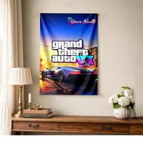 Gta Customize Text Tapestry Foldable Wall Tapestry Durable Comfort Ideal for Office Wall Four Seasons Decor Perfect Gift for Relatives and Friends 100cmx150cm
