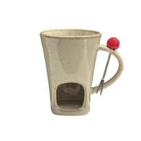 Vintage Chocolate Fondue Mug Ceramic Cheese Melting Pot Butter Warmer Pot  Party smėlis