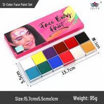 20 spalvų fluorescuojanti aliejinė veido ir kūno dažų paletė Helovino makiažui Oil-Based Face Paint pink