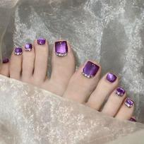 Toenail Patch Purple Cat Eye Diamond Toenail Pure Whitening Wear Nail Patch Cat Eye Wear Nail Patch