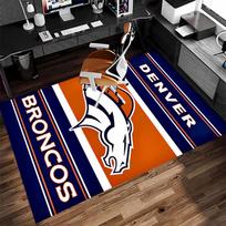 Denver Broncos LOGO Spausdintas Kilimas - Minkštas, Plaunamas Neslystantis Vidinis Kilimėlis Biuro Kėdėms, Svetainei, Namų Biurui Dekoratyvinis Kilimas 80cmx120cm