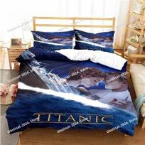 Movie Titanics Bedding Set Printed single Comforter Quilt Bed Cover Duvet Cover Pillow Case 3 Pieces Sets Kids Adult Size Sheet EU Single 135*200cm/53x79in 3pcs gray