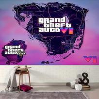 1pc Game Grand Theft Auto Tapestry, Living Room, Bedroom, Office, Party Decor, Ideal Festive Gift 100cmx150cm
