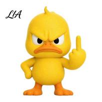 Unikali dovana draugams Angry Duck figūrėlių kolekcija, Juokingas geltonas stalo papuošalas, Mielas pikti naujoviški kolekciniai daiktai Statulėlė Namų biuro automobilio C