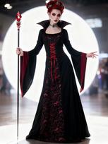 Halloween costume adult ladies vampire vampire stage, costume demon witch cosplay costume XL black