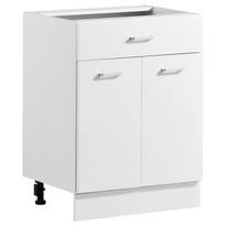 VEVOR White Shaker Base Cabinet Ready to Assemble 60cmW Unassembled Cabinet, 600x475x815 mm(W x D x H), with 2 Doors, 1 Drawers, Adjustable Shelf 47.5 x 60 x 81.5 cm