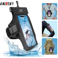 HAISSKY Armband Mobile Phone Waterproof Pouch For iPhone 17 16 15 14 13 12 Pro Max 15 Plus Swimming Surfing Diving Arm Phone Bag 6 juoda