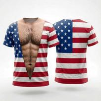 Funny Summer Fake Boardshorts Optical Illusion Thong Print Beach T-shirt Muscle Abs Short Sleeved Men's Round Neck Men Clothing M gray