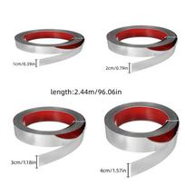 1pc 2.44mX1cm/2cm/3cm/4cm Wall Trim Molding,Stainless Steel Peel and Stick Wall Trim Metalized Mirror-Like Finish Cabinet 2.44mX1cm sidabras