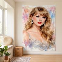 Taylor Swift (33) Sieninė gobelenas Stilingas sienos kabinamas elementas miegamajam, svetainei, bendrabučiui Graži dovana šeimai ir draugams 100cmx150cm brown