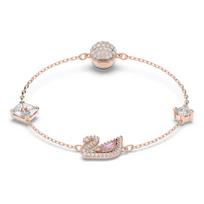 Swarovski Dazzling Swan Bracelet Rose Gold-Tone Plated Swarovski Crystals Women rožinio aukso spalvos