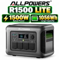ALLPOWERS R1500 LITE Portable Power Station, 1500W 1056Wh LiFePO4 Battery Solar Generator for Outdoor RV Camping Emergency Home Backup R1500 LITE-1500W1056Wh-TT