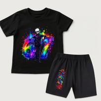 Jujutsu Kaisen Gojo Satoru 67 Print Kids Polyester T Shirt Shorts Set for Boys Girls Summer Outfit 140 rožinė