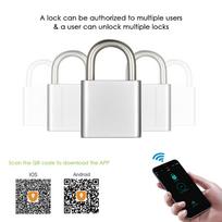 BT Smart Keyless Lock Waterproof APP Unlock Anti Theft Padlock Door Luggage Case Locker Lock for Android iOS System white