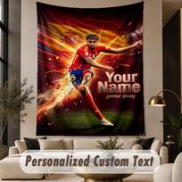 Custom Text Tapestry Lamine Yamal Print Wall Tapestry Indoor Living Room Wall Decor 130cmx150cm