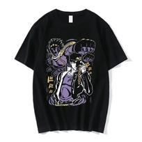Anime Jojo 7 Steel Ball Run Charlie Kirk & Gyro Zeppeli Graphic Cotton Unisex Shirt 2026 Summer New Y2k Short Sleeve T Shirt S gray