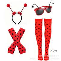 Halloween costumes ladybug cosplay adult children June 1 stage costumes Europe and America One size fits all red