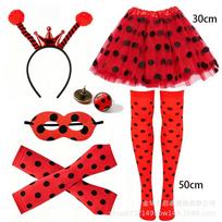Halloween costumes ladybug cosplay adult children June 1 stage costumes Europe and America One size fits all red