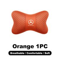 Automobilio interjero sėdynės kaklo pagalvėlė Odinė galvos atrama Kaklo atrama Patogi Mercedes Benz AMG W204 W205 W212 W213 W221 W177 GLC oranžinė