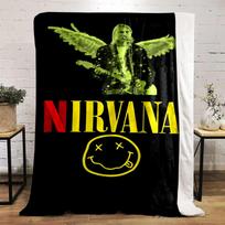Nirvana Angel Wings Graphic Design printed Flannel blanket for bedroom, living room, sofa, and nap 80x120cm(31*47in) yellow