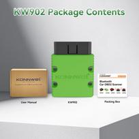 2026 KONNWEI KW902 Elm327 V1.5 OBD2 Bluetooth Car Diagnostic Scanner Mini OBD Code Reader for Android/IOS Off Check Engine Light gray