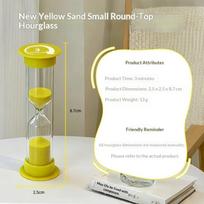 Convenient Multiple Durations Sand Timer 30 Second 1/2/3/5/10 Minutes Timer Multicolor Anti-Fall Sand Clock Yellow 3min gray