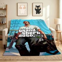 Gta V Cover Flannel Blanket Throw Blanket Soft Warm Sofa Bed Camping Home Decor Unique Christmas Gift C9211746 130cmx150cm