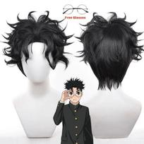 Ken Takakura Cosplay Kostiumas Perukas Anime Dandadan Okarun Mokyklinė Uniforma Juodas Švarkas Kelnės Gakuran Akiniai Helovino Šventė Vyrai One Size gray