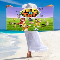 Leo and Tig Print Beach Towel, Large Soft Quick Dry Towel for Beach Camping Swimming 70cmx140cm(27x55inch)