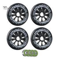 100mm Roller Skating Wheels 4 Pack Inline Skate 90/100/110mm Replacement 110mm with Bearings Indoor Outdoor 10cm juoda
