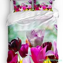 Colorful Tulips Spring 3pcs Couple Duvet Cover With Pillow Case Custom Comforter Bedding Set Quilt Cover Double Bed Home Textile 150x200cm 3pcs