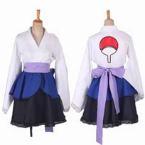 Lolita Anime Suknelė Moterims Cosplay Kostiumas Akatsuki Kimono, Padavėjos Suknelė Uchiha Sasuke Drabužių Kostiumų Stiliai M balta