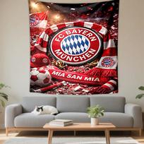 FC Bayern logo red white flags soccer design Patterned tapestry for bedroom and living room home decor . 180x230cm(70x90in)