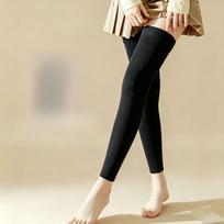 Women's Cashmere Over-Knee Thigh High Socks, Autumn Winter Thick Warm Slouchy Leg Covers with Knee Pads, Anti-Slip Long Tube Socks for Cold Days black