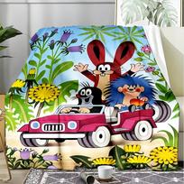 1PC Little Mole Flannel Blanket, Use for Birthday/Holiday Gift, Soft Blanket for Sofa/Bed/Camping/Office/Tourism Use,All Seasons 80cmx120cm black