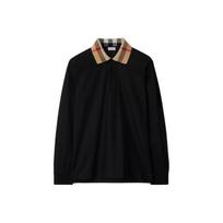 Burberry čekio detalėmis ilgomis rankovėmis polo marškinėliai 80988121 XS black