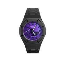 CASIO Unisex Liquid Crystal/Analog Dual Display Series 48.5mm Purple Watch GA-2100-1A1(Watch8--) Dark Night Phantom Full Forged Black blue
