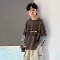 Boys Autumn Fake Two Piece Long Sleeve T Shirt 160cm ruda