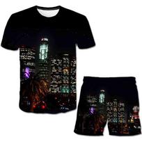 2pcs Baby Unisex Kids Game GTA 5 Clothing Sets Baby Clothes Children Sets Boys Girls Cartoon Grand Theft Auto Game GTA 5 Clothes 3XL black