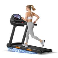 Lontek Sf20 sulankstomas bėgimo takelis su trimis platesniais ekranais ir stovu, 15% įkalnė ir maksimalus 12 km/h greitis, 12 iš anksto nustatytų programų, 180 kg talpa