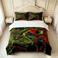 FNAF (5) 3pc set soft and comfortable an ideal gift for family and friends Includes one duvet cover and two pillowcas 135cmx200cm black
