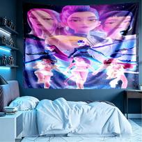 KPop Demon Hunters Print Tapestry, Lightweight Wall Hanging, for Bedroom, Dorm, Living Room, Home Art Decor - Birthday Christmas Gift for Friends 100cmx150cm