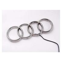 273/285mm For new LED Car Front Grille Dynamic Streamer Emblem Light Rear Trunk Badge Sticker A6 A3 A4 A6L A5 A7 Q3 Q5 Q7 Q8 White Light&285x99mm gray