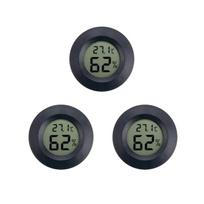 1~10pcs Mini Hygrometer Thermometer Fahrenheit or Celsius Meter Digital LCD Monitor Indoor Room Round Humidity Temperature Gauge 2 black 3pcs China Mainland