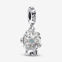 Pandora Snowflake Snowglobe Dangle Charm 792369C01 Sterling Silver gray