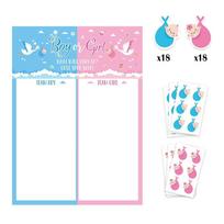 With Stickers Boy or Girl Poster Board Festive He or She Poster Board  Baby Shower White-B pink